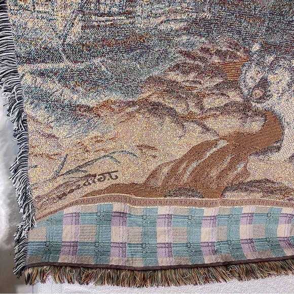Vintage Mohawk Home Bear Tapestry Throw Blanket W Fringe - Picture 10 of 15